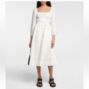 Proenza Schouler White Label Smocked Poplin Midi Dress (4)